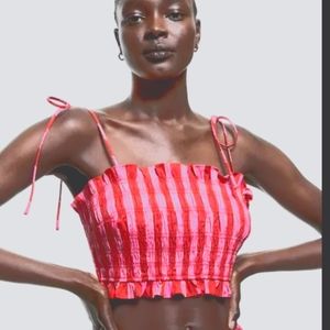 H&M Striped Crop Top (M) NWT